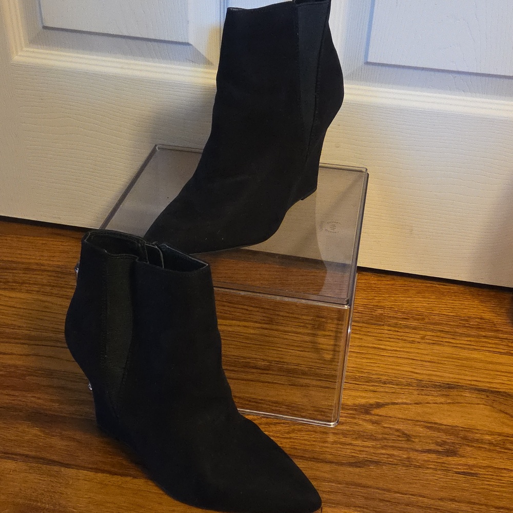 Mossimo Black Women's Wedge Ankle Boots 9.5